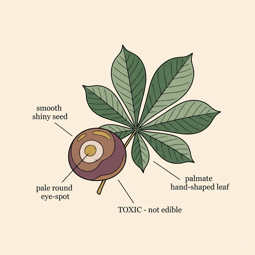 Buckeye / horse chestnut identifying features