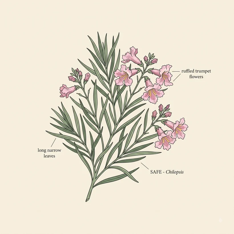 Desert willow identifying features