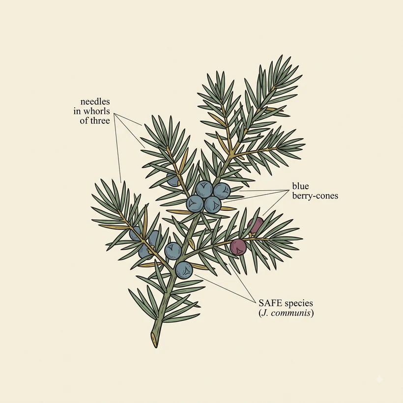 Common juniper identifying features