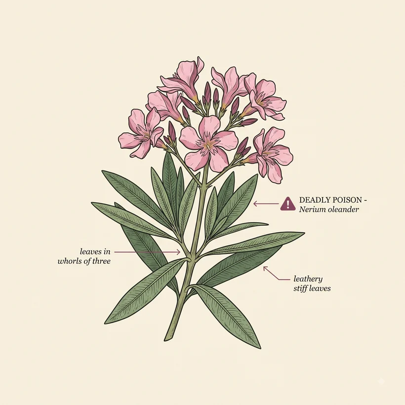 Oleander identifying features