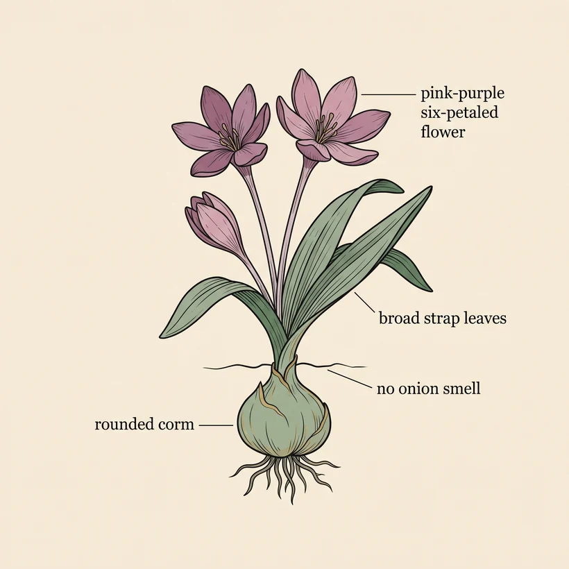Autumn crocus identifying features