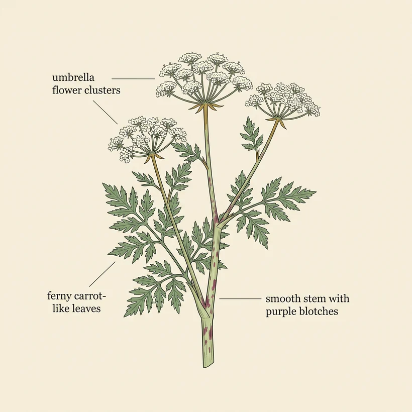 Poison hemlock identifying features