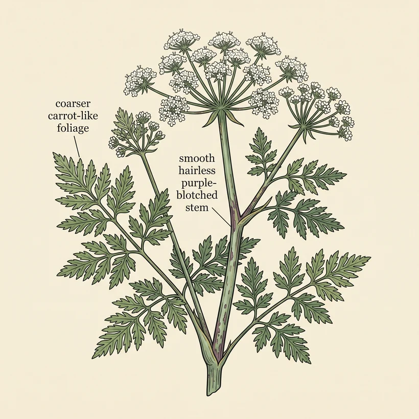 Poison hemlock identifying features